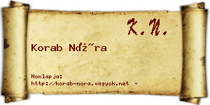 Korab Nóra névjegykártya